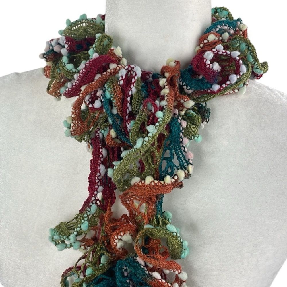 Scarf Multicolored Crochet lightweight - Picture 5 of 5